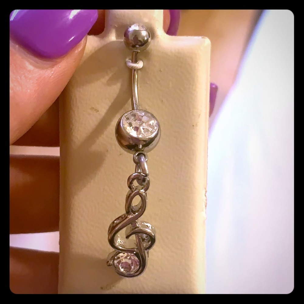 Music note belly ring